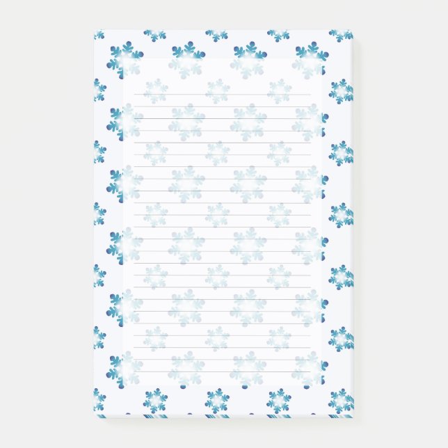Winter Notepads with Snowflakes  Post-it Klebezettel (Vorderseite)