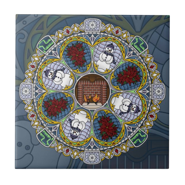 Winter Nouveau Fliese (Vorderseite)