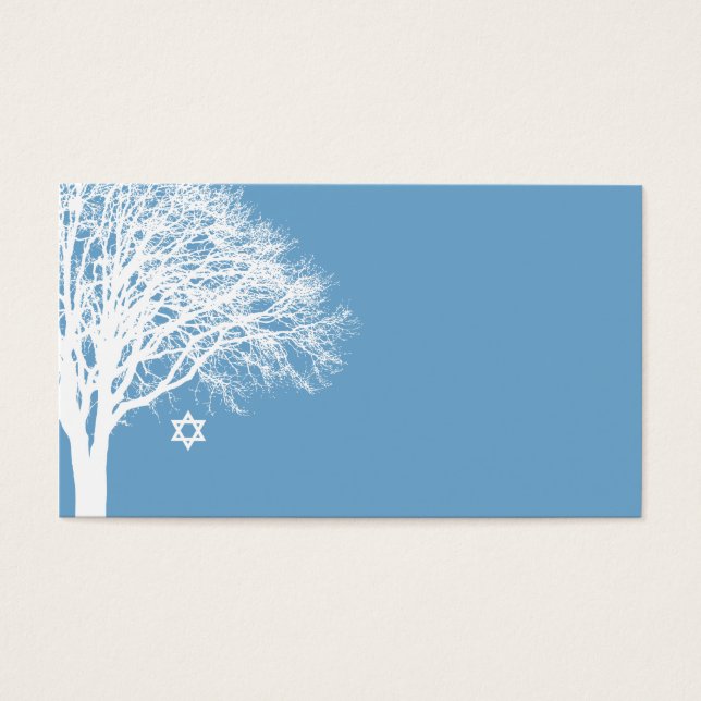 Winter Oak Tree Blue White Bat Mitzvah (Vorderseite)