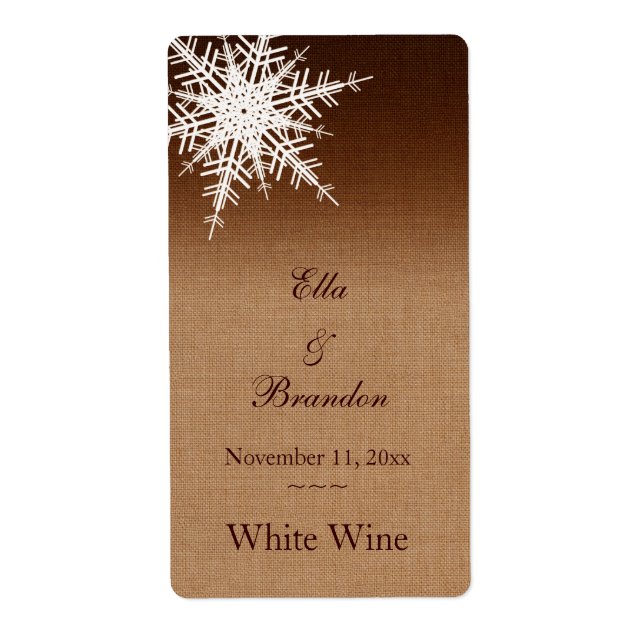 Winter Ombre Wedding Wine Label (Vorne)