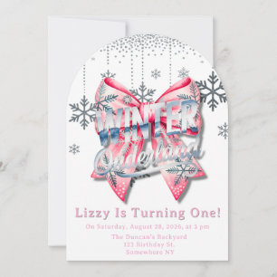 Winter Onderland Girl 1. Geburtstagsparty Gunst Einladung