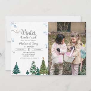 Winter onderland Weihnachten Geburtstagsparty Einladung