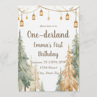 Winter ONE-derland First Birthday Invitation Einladung