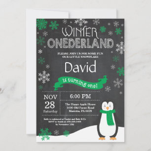 Winter Onederland 1. Geburtstag Einladung