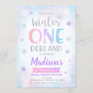 Winter ONEderland 1. Geburtstag Einladung