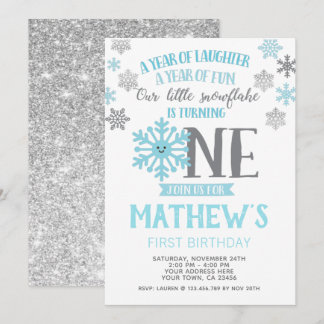 Winter Onederland 1. Geburtstag Einladung