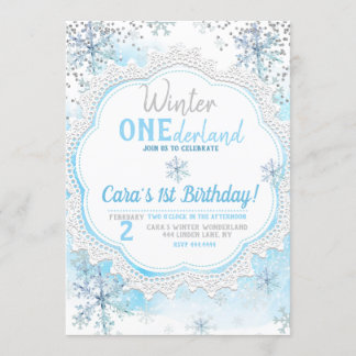 Winter ONEderland 1. Geburtstag Einladung