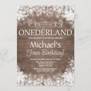 Winter Onederland 1. Geburtstag Einladung