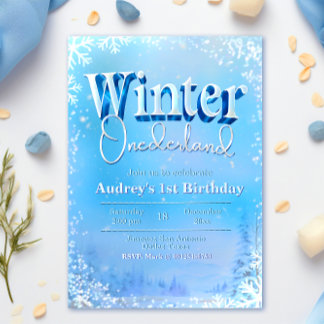 Winter Onederland - 1. Geburtstag Einladung