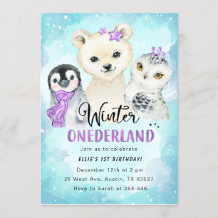Winter Onederland 1. Geburtstag Einladung