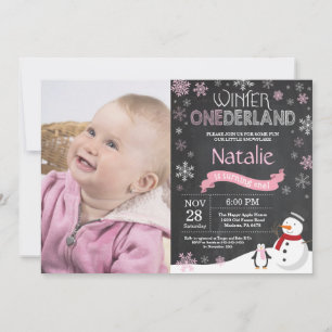Winter Onederland 1. Geburtstag Einladung