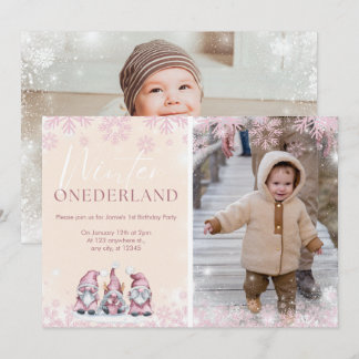 Winter ONEderland 1. Geburtstag Einladung Mädchen