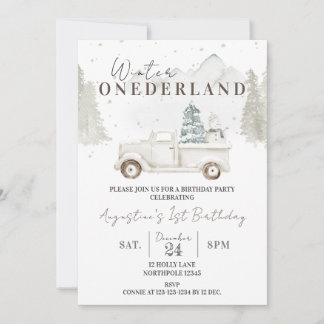 Winter ONEderland 1. Geburtstag, Junge 1. Geburtst Einladung