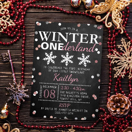 Winter ONEderland 1. Geburtstag Real Folieneinladung
