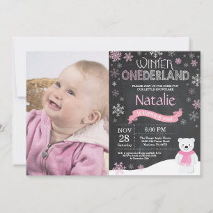 Winter Onederland 1. Geburtstagseinladung Einladung