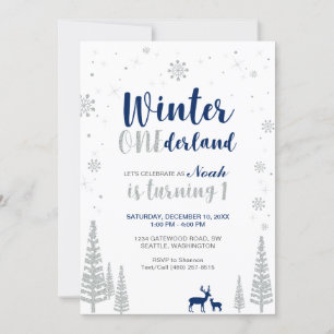 Winter Onederland 1er Anniversaire Invitation - Ga