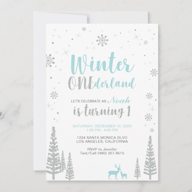 Winter Onederland 1er Anniversaire Invitation - Ga (Devant)