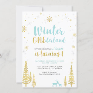 Winter Onederland 1er Anniversaire Invitation - Ga