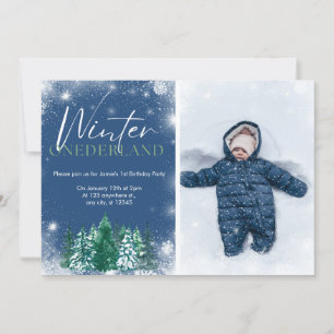 Winter Onederland 1er anniversaire Invitations Pho