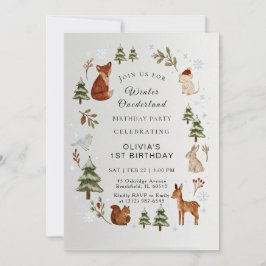 Winter ONEderland 1st Birthday Invitation Editable Einladung