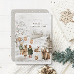 Winter Onederland Animals & Kids 1. Geburtstag Einladung<br><div class="desc">Diese skurrile "Winterlandschaft" ist geschlechtsneutral und lädt zum 1./1. Geburtstag zu Waldtieren wie Bären,  Fuchs und Eichhörnchen und zu Kindern mit Ballons in einer Winterlandschaft ein. Die Rückseite ist mit einem hellgrauen Hintergrund mit weißen Schneemuster versehen. Personalisieren Sie es für Ihre Bedürfnisse. In meinem Geschäft finden Sie passende Produkte.</div>