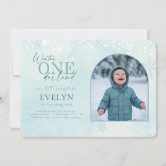 Winter ONEderland Arch Photo First Birthday Einladung