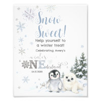 Winter Onederland Arktische Tiere Dessert-Tisch