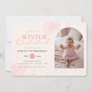 Winter Onederland Baby Arch Photo 1st Birthday Einladung