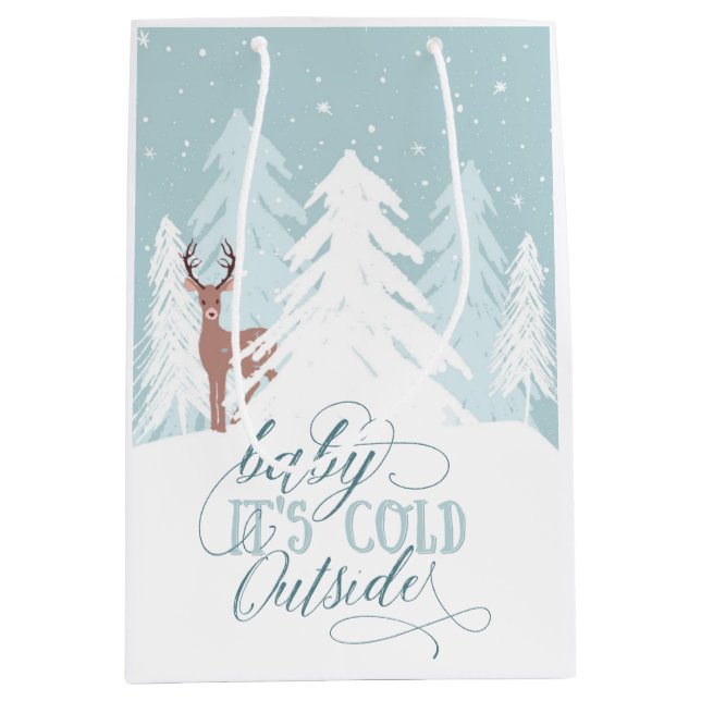 Winter Onederland Baby ist es kalte äußere Mittlere Geschenktüte (Vorderseite)