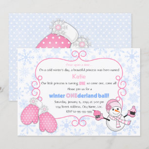 Winter Onederland Ball Geburtstag Einladung