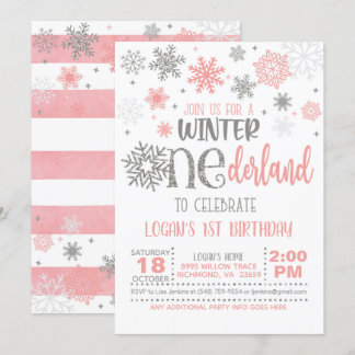 Winter ONEderland Birthday Invitation - Girl - WG Einladung