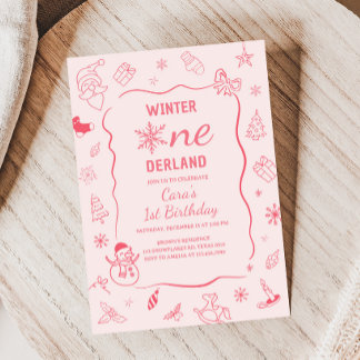 Winter Onederland Birthday Party Einladung