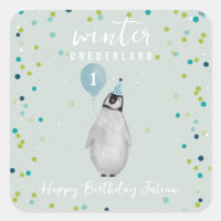 Winter Onederland Blue Birthday Penguin Balloon