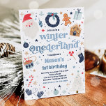 Winter ONEderland Blue Christmas Geburtstagsparty Einladung<br><div class="desc">Winter ONEderland Blue Christmas Geburtstagsparty Einladung</div>