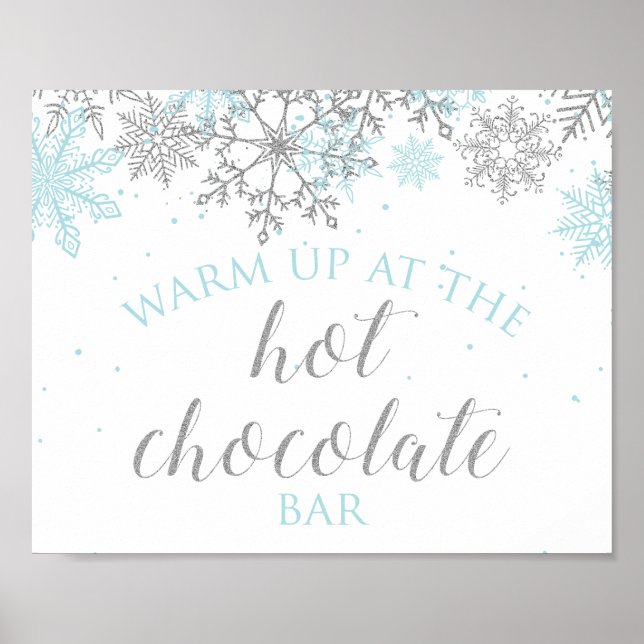 Winter Onederland Blue + Silver Hot Chocolate Bar Poster (Vorne)