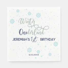 Winter Onederland Boy Erste Geburtstagsparty Serviette