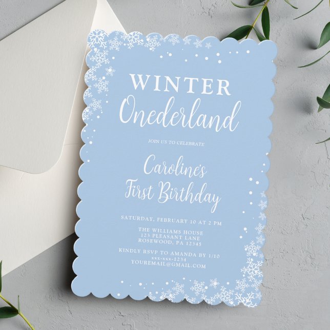 Winter Onederland Boy First Birthday Invitation (Créateur téléchargé)