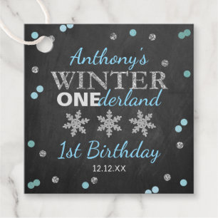 Winter ONEderland Chalkboard 1. Geburtstag Geschenkanhänger