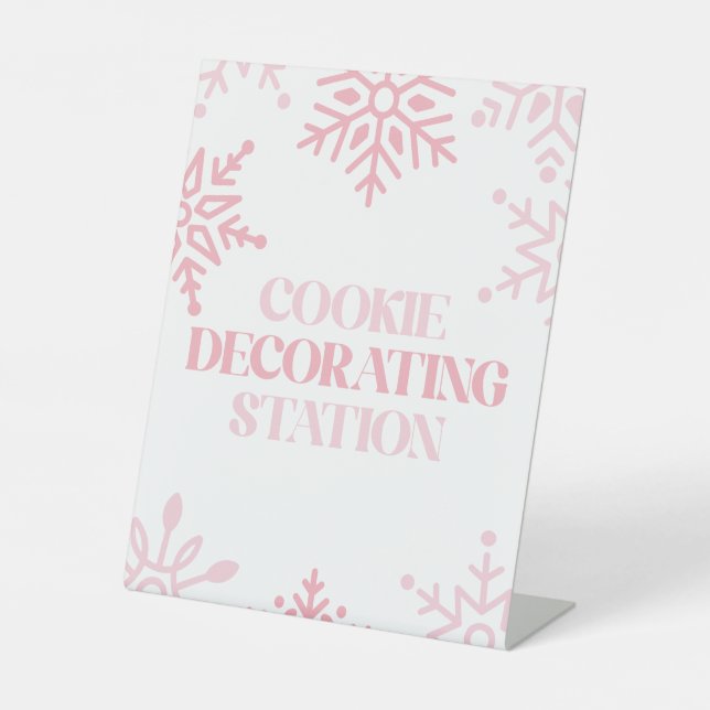 Winter-Onederland-Cookie Dekorieren rosa Sockelschild (Vorderseite)
