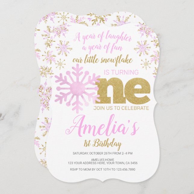 Winter ONEderland Einladung (Vorne/Hinten)