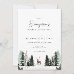 Winter Onederland Einladung zum 1. Geburtstag