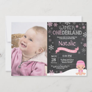 Winter Onederland Einladung zum 1. Geburtstag