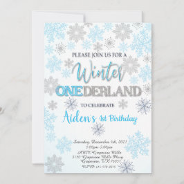 Winter Onederland Einladung zum ersten Geburtstag
