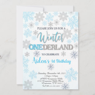 Winter Onederland Einladung zum ersten Geburtstag