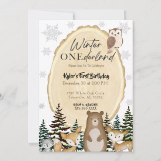 Winter ONEderland Erster Geburtstag Einladung
