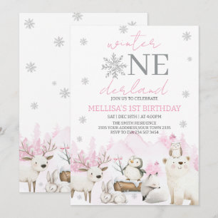 Winter ONEderland erster Geburtstag Einladung