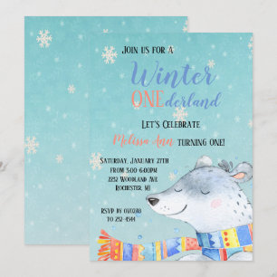 Winter Onederland Erster Geburtstag Einladung