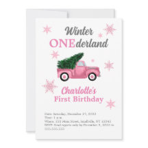 Winter ONEderland Erster Geburtstag Einladungen