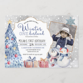 Winter Onederland Erster Geburtstag Weihnachten Einladung