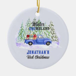 Winter Onederland Erster Weihnachtsfahrer Keramik Ornament